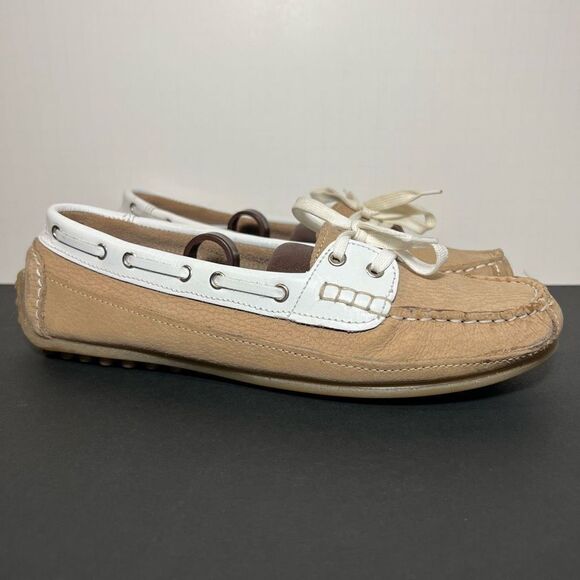 Womens SOUL OF AFRICA Tan Leather Loafers / Size 8 Medium - Picture 1 of 8